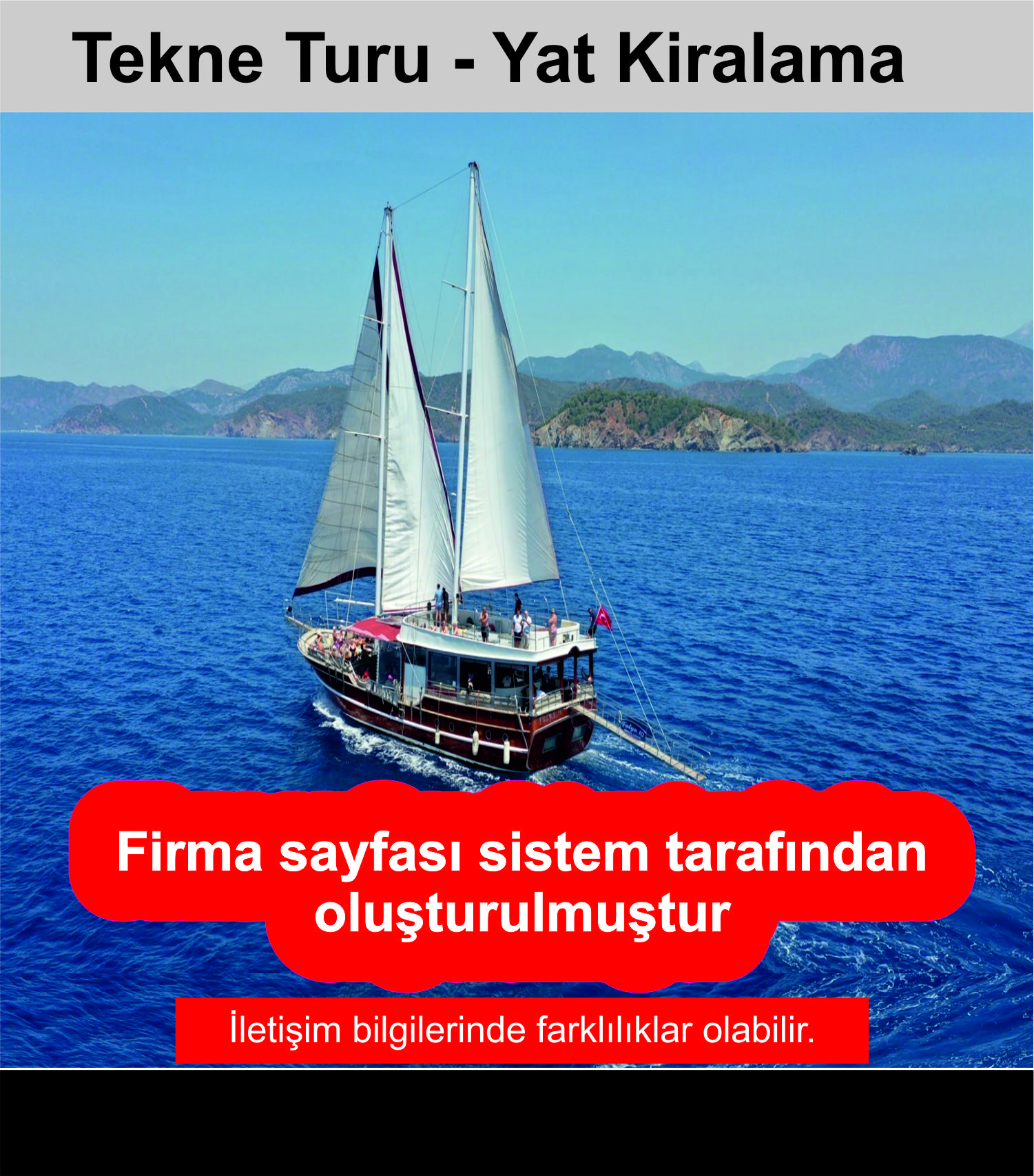 Fethiye 12 Adalar Yelkenli Tekne Turu