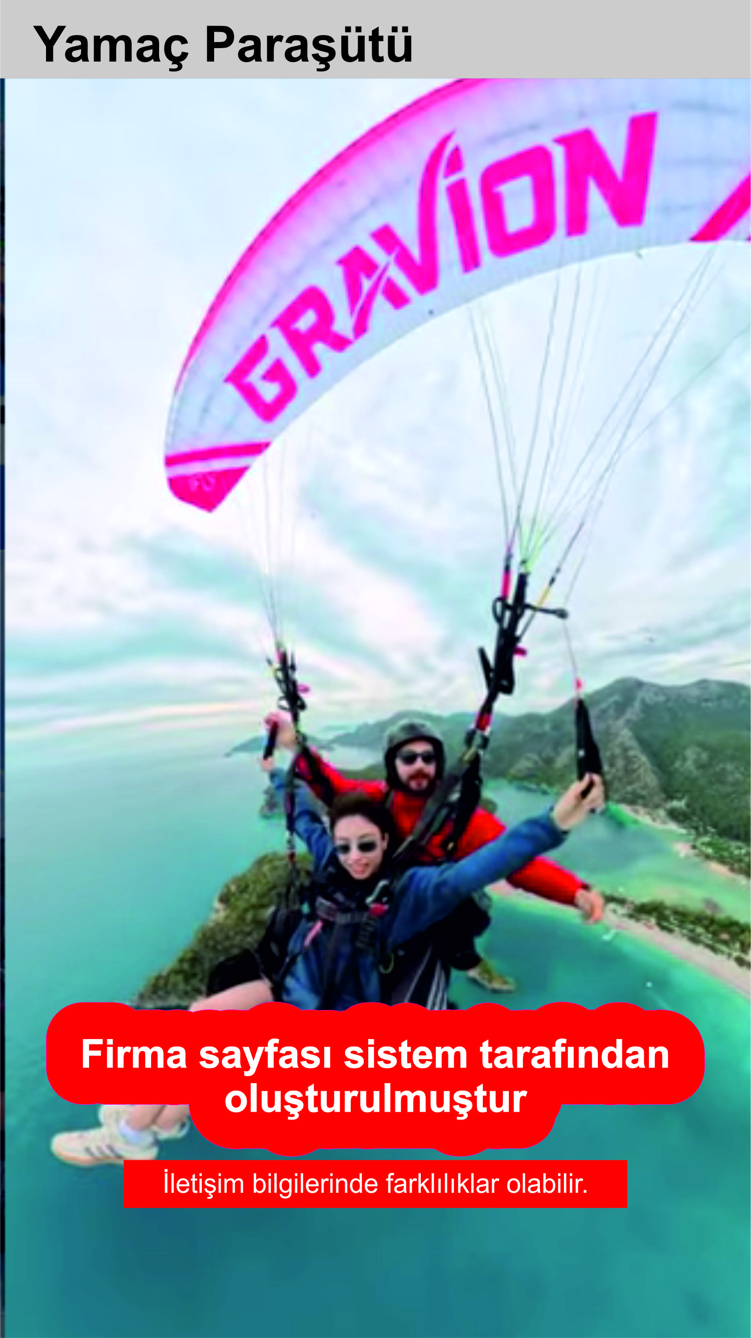 GRAVİON Tourism | Fethiye Yamaç Paraşütü
