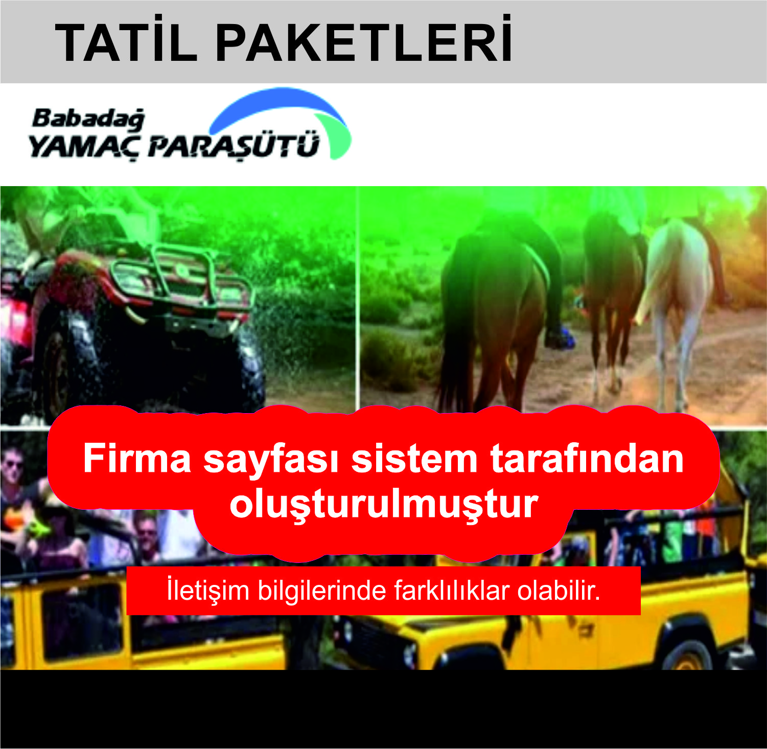 Oange  Tatil Paketi – 5 Aktivite